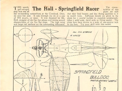 Hall Bulldog 3-view drawing by Howard Schmidt, 1933